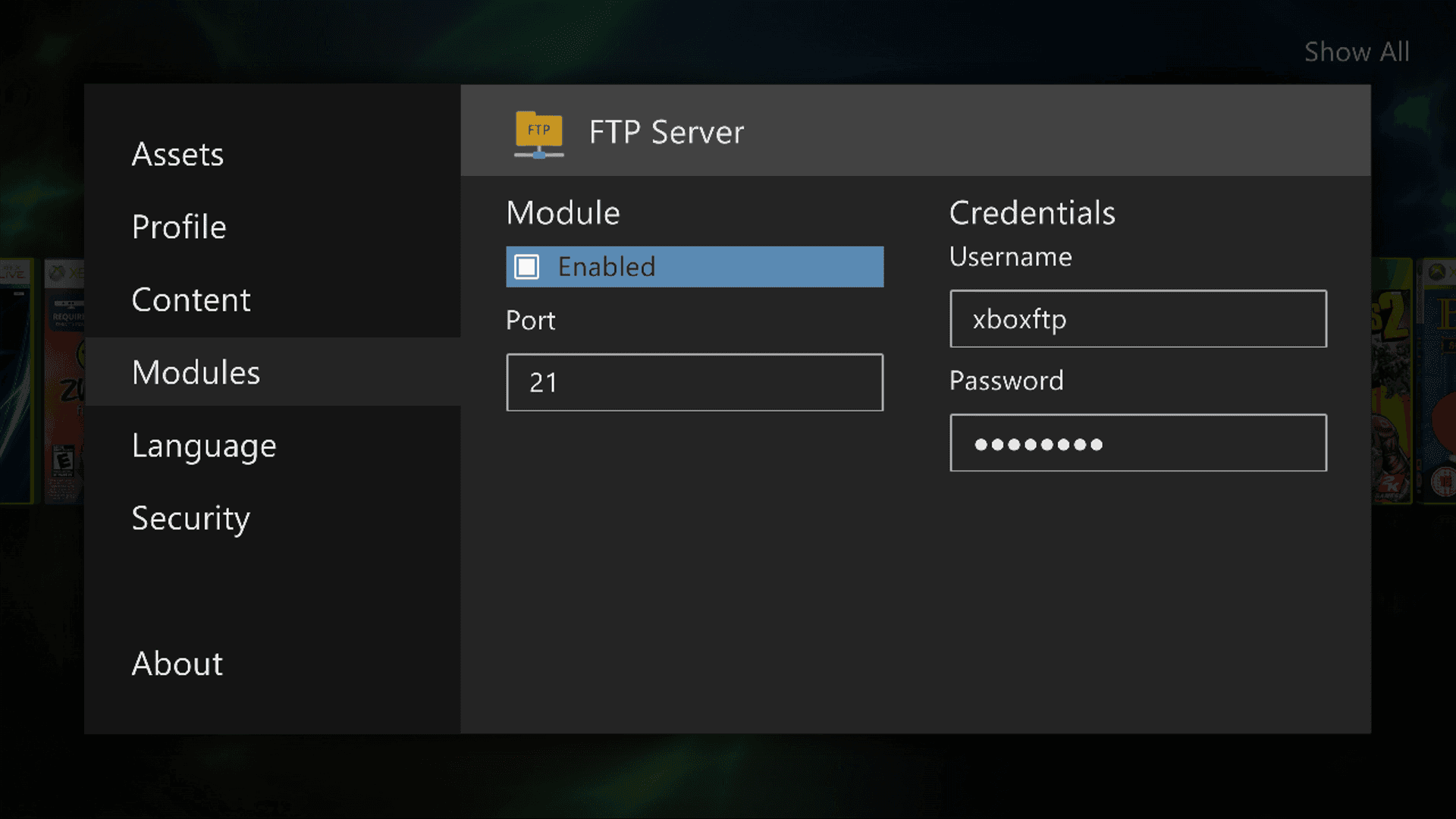 Auroras FTP-installningar
